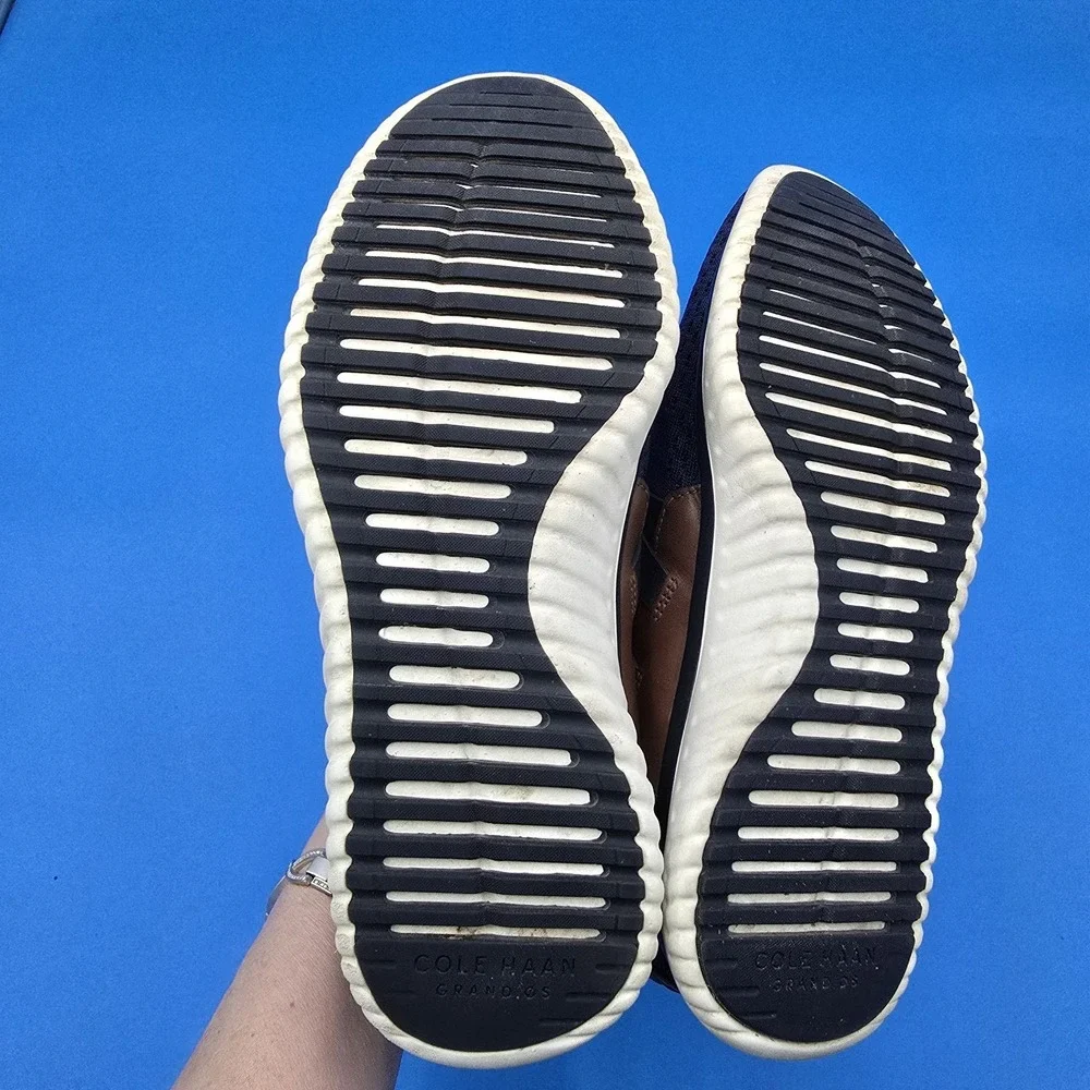 Mens Cole Haan Blue Woven Grand Motion Casual Comfort Shoes Sneakers Size 9M EUC